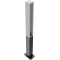 Ornamental bollard | square steel tube 70 x 70 mm | series 40731B | stationary, to be fixed by plugswith base plate 100 x 150 mm